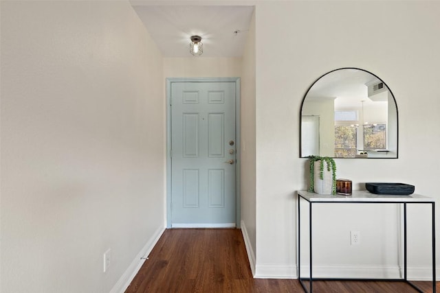 entryway featuring dark hardwood / wood-style floors