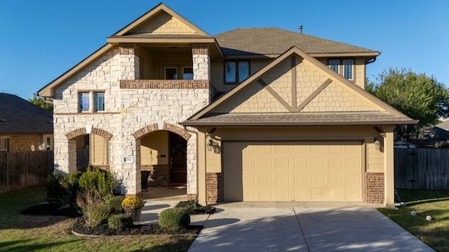 view of front of property featuring a garage