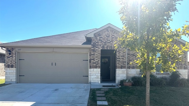 ranch-style home with a garage