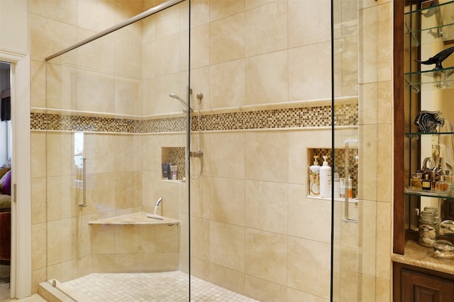 bathroom with an enclosed shower