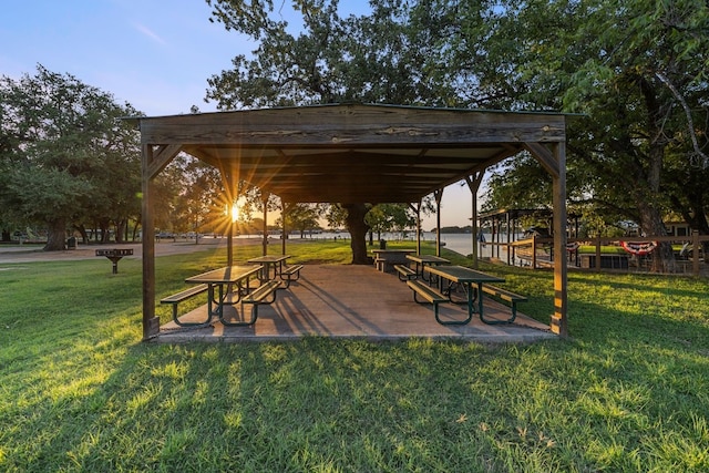 view of property's community with a yard