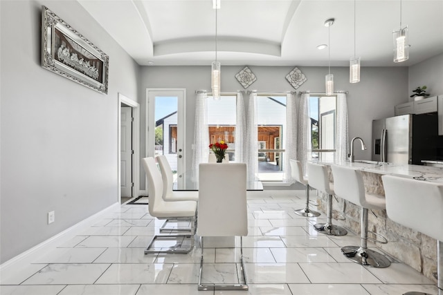 dining area with sink