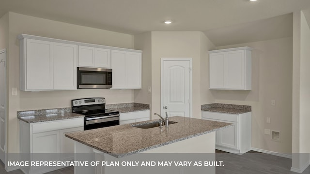 kitchen featuring white cabinets, sink, and appliances with stainless steel finishes