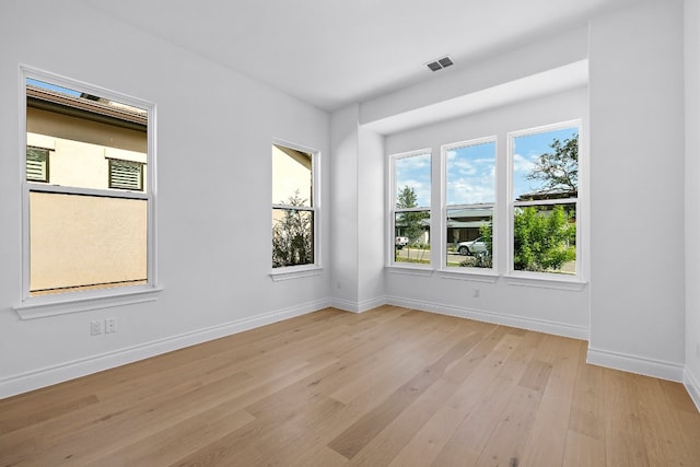 empty room with light wood-type flooring