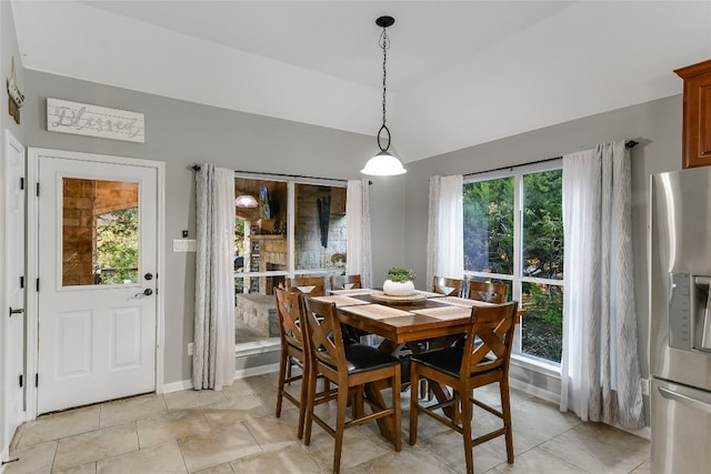 view of tiled dining area