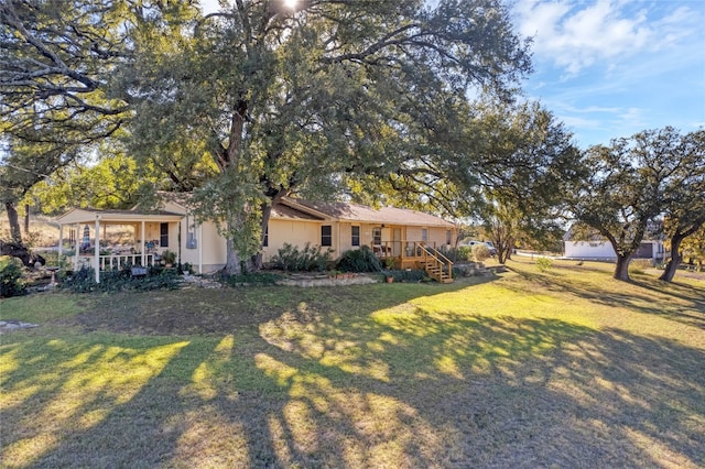 view of yard featuring a porch