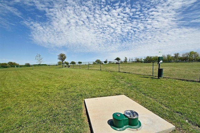 view of yard with a rural view