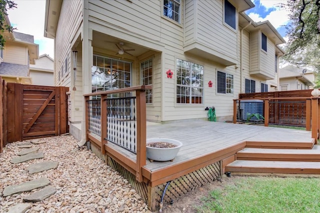 11000 Anderson Mill Rd Unit 9, Austin, TX 78750 - wooden terrace with a gate and a ceiling fan