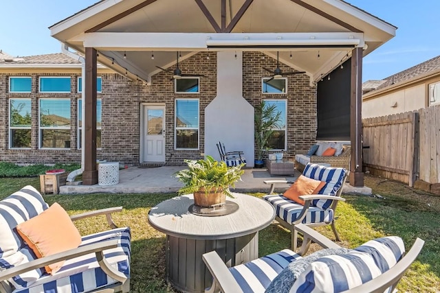 view of patio / terrace featuring outdoor lounge area