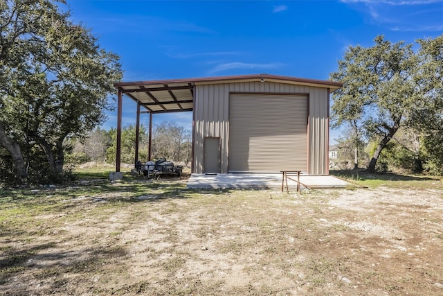 view of garage