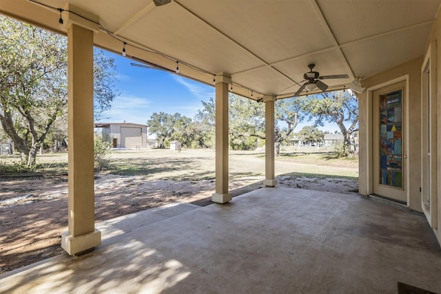 view of patio / terrace with ceiling fan