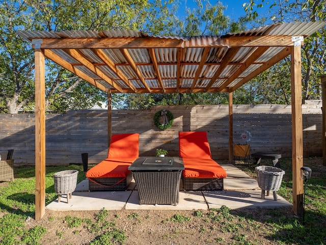 view of patio with a pergola