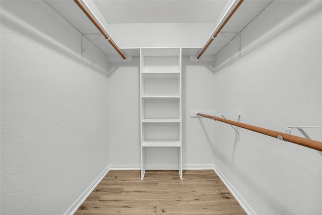 spacious closet featuring light wood-type flooring