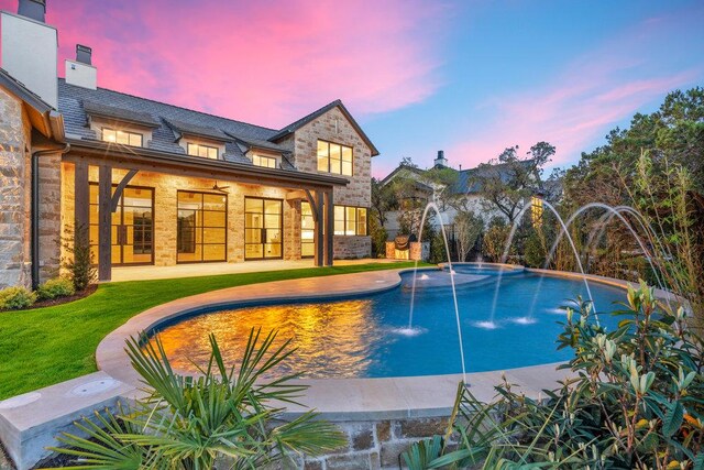 4312 Amarra Dr, Austin, TX 78735 - pool with a patio area and a lawn