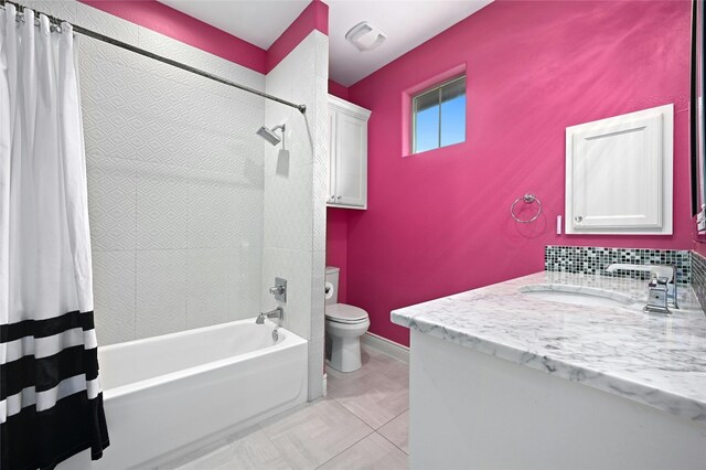 12920 Zen Gardens Way, Austin, TX 78732 - full bathroom featuring vanity, shower / tub combo with curtain, and tile patterned flooring