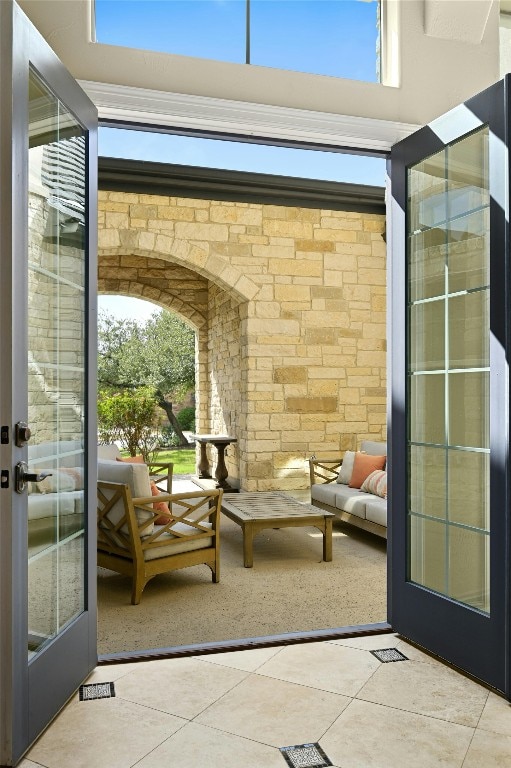 interior space featuring french doors