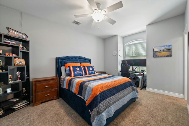 12920 Zen Gardens Way, Austin, TX 78732 - bedroom featuring carpet flooring and a ceiling fan