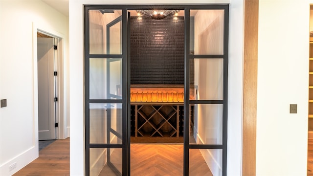 interior space featuring wood-type flooring