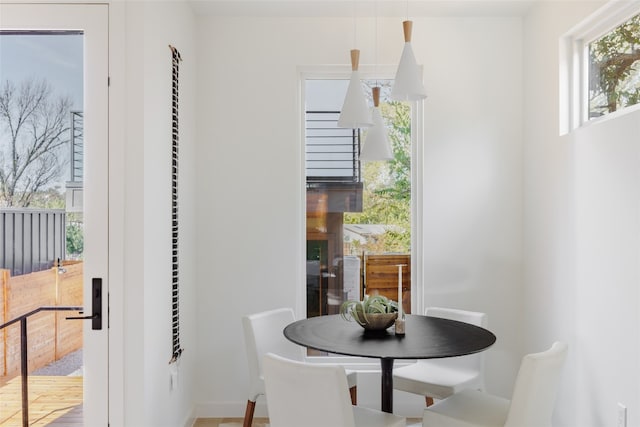 dining room featuring wood-type flooring