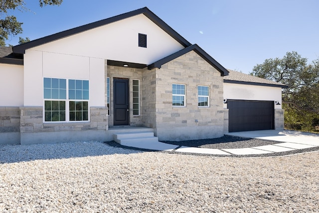 view of front of house with a garage