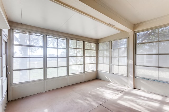 view of unfurnished sunroom