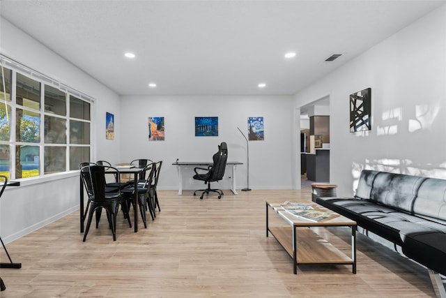 living room featuring light hardwood / wood-style floors