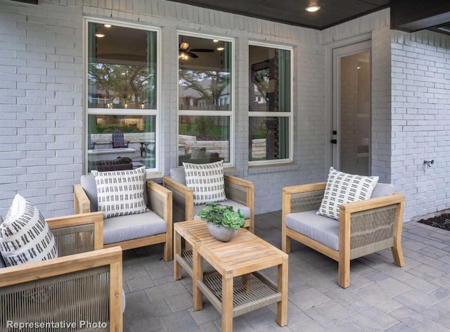 view of patio / terrace with an outdoor hangout area