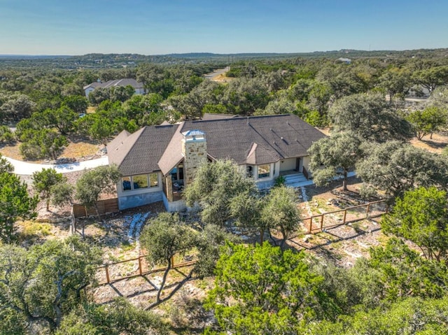 121 Winecup Ln, Spring Branch, TX 78070 - aerial view of property and surrounding area featuring a heavily wooded area