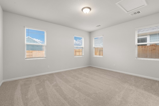 spare room with light colored carpet