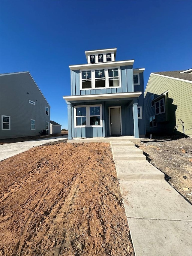 view of front of house featuring board and batten siding