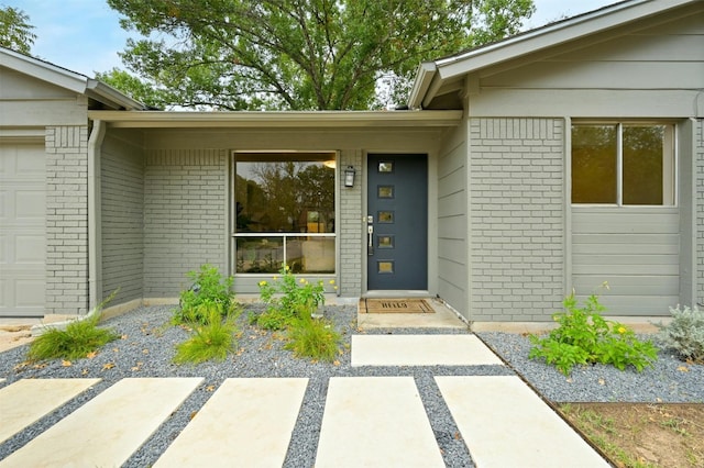 entrance to property with a garage