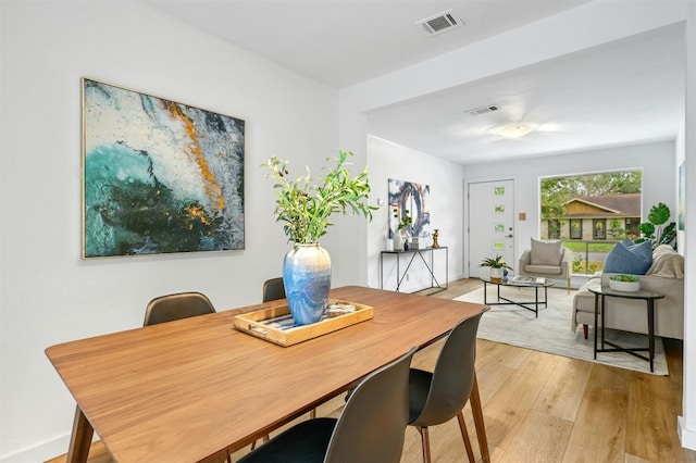 dining area featuring light hardwood / wood-style floors