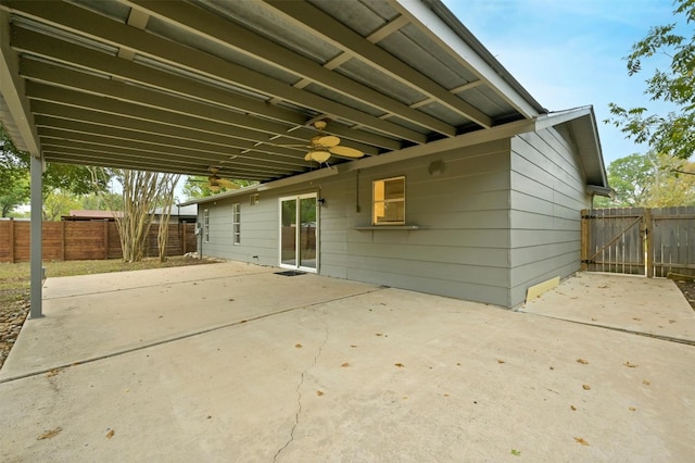 view of patio / terrace with ceiling fan