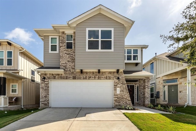 view of front of home with a garage