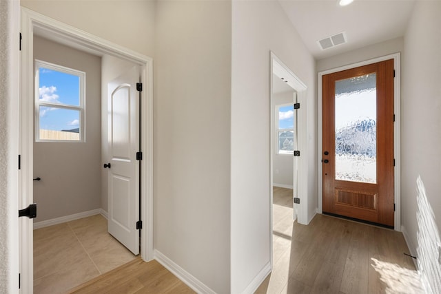 entryway featuring light hardwood / wood-style flooring