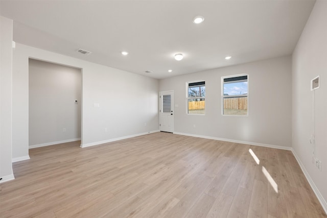 empty room featuring light hardwood / wood-style flooring