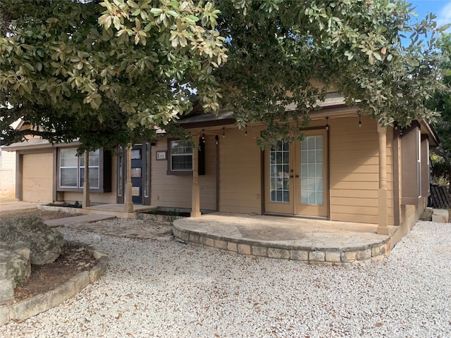 exterior space featuring french doors