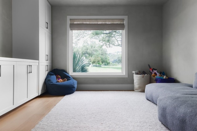 bedroom featuring light wood-type flooring