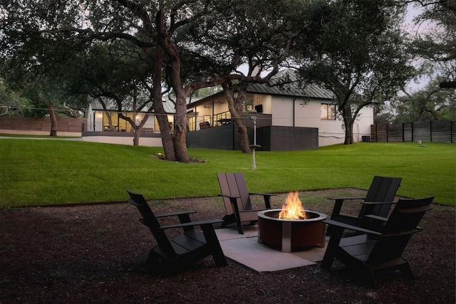 4101 Mcbrine Pl, Austin, TX 78746 - view of yard with an outdoor fire pit