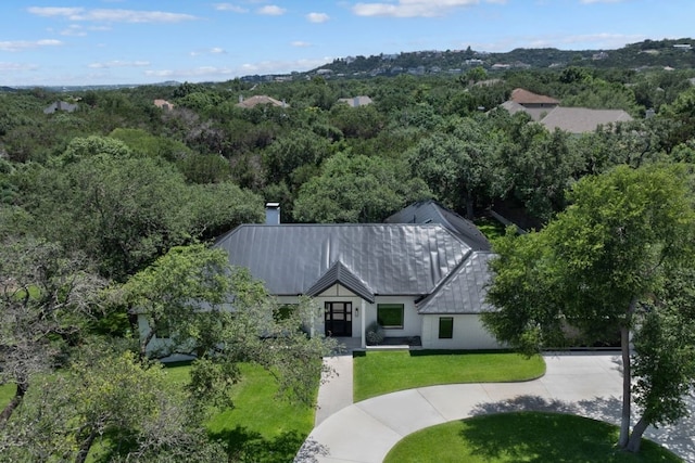 4101 Mcbrine Pl, Austin, TX 78746 - aerial view of property and surrounding area featuring a forest