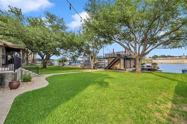 view of yard featuring a deck