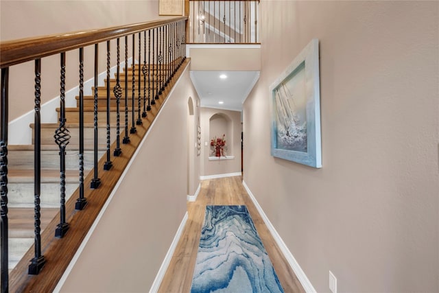 hall featuring hardwood / wood-style flooring