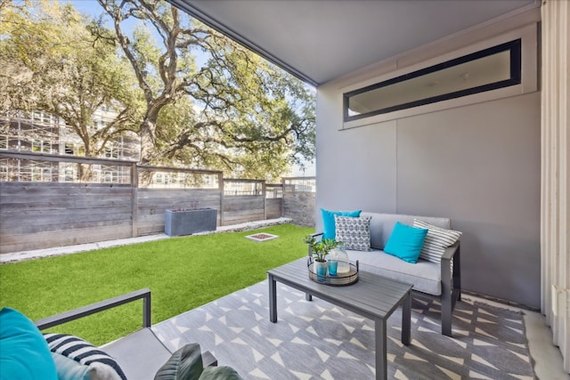 view of patio / terrace with an outdoor hangout area