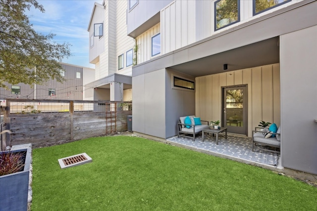 view of yard with a patio and an outdoor hangout area