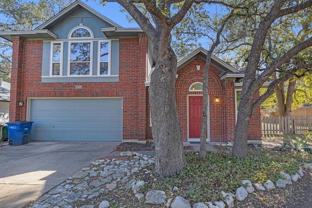 view of front facade featuring a garage