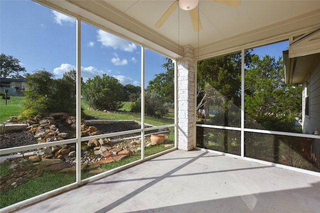 3704 Bunyan Cir, Lago Vista, TX 78645 - unfurnished sunroom featuring ceiling fan