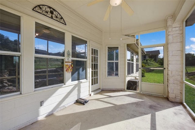 3704 Bunyan Cir, Lago Vista, TX 78645 - unfurnished sunroom with a ceiling fan