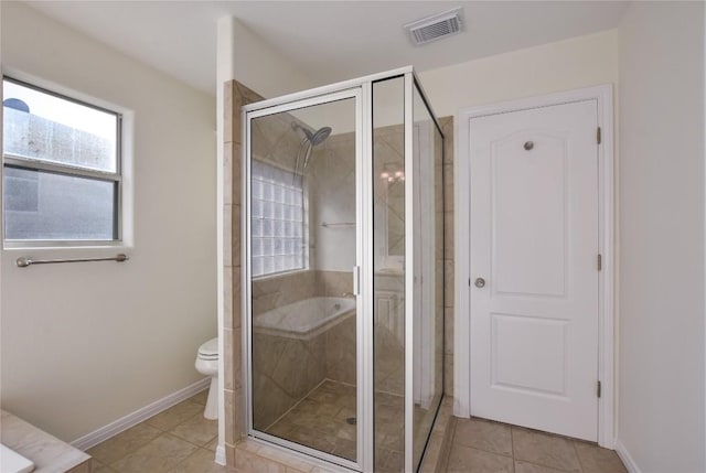 3704 Bunyan Cir, Lago Vista, TX 78645 - full bath featuring a shower stall, tile patterned flooring, and a bath