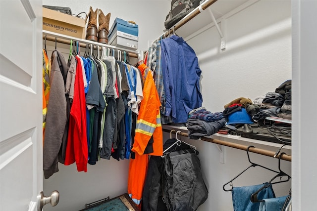 view of walk in closet