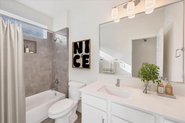 8922 Menchaca Rd Unit 906, Austin, TX 78748 - full bathroom featuring toilet, vanity, and shower / bath combo with shower curtain